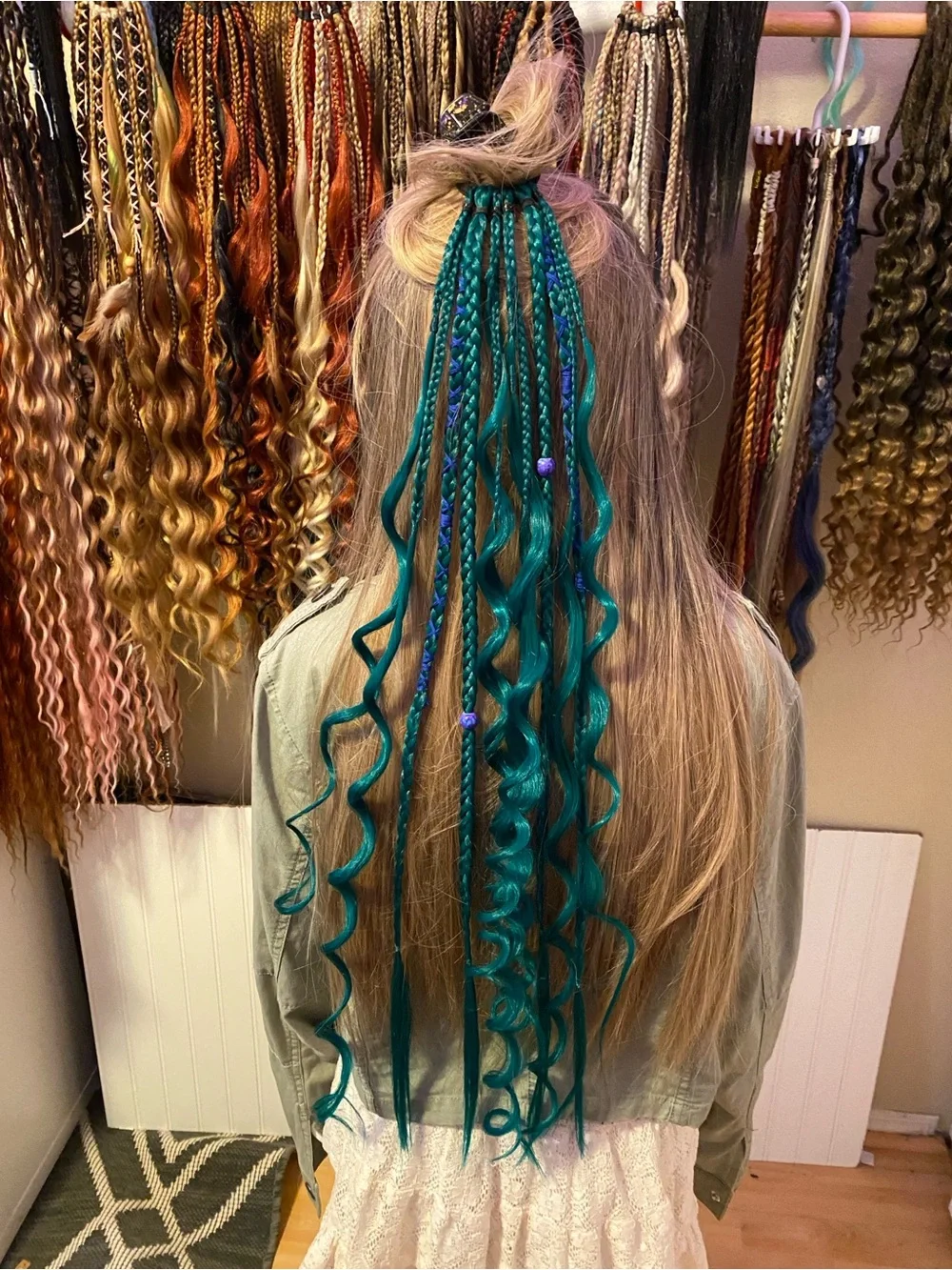 Teal Hair Extension Braids - Women Hair Accessory